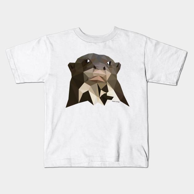 Giant Otter Kids T-Shirt by GeometricWildlife